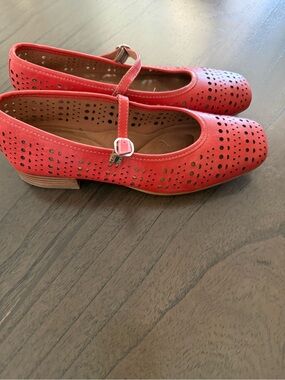 Birddogs Red Perforated Mary Jane Flats